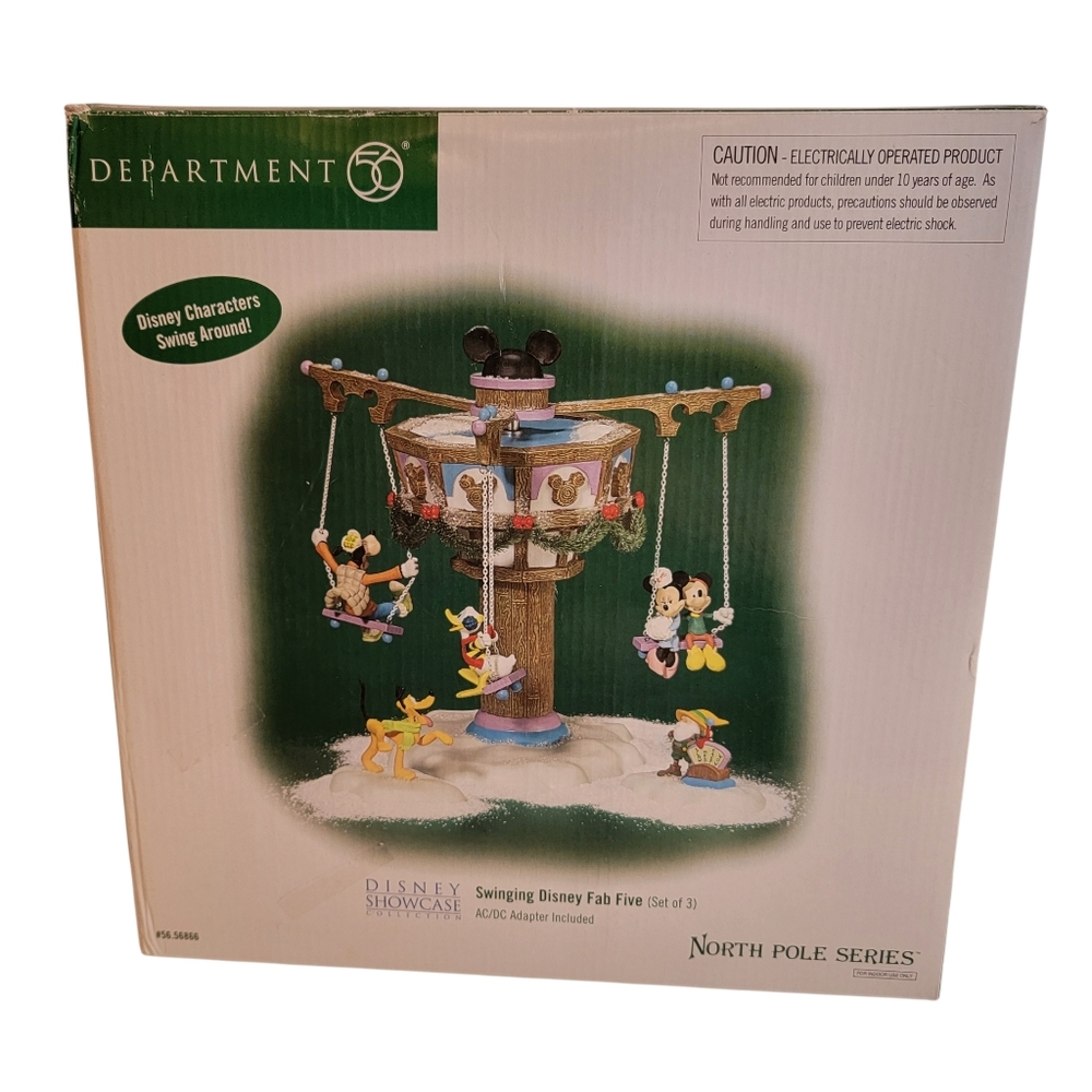 2004 Dept 56 X Disney #56866 "Swinging Disney Fab Five" North Pole Series Mickey